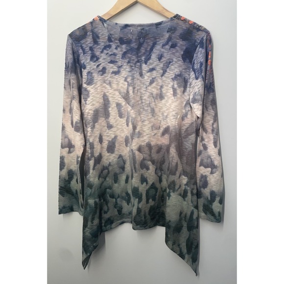 Cupio Womens Knit Top Size Small Long Sleeve Multicolor Round Neck Shirt Floral - Picture 3 of 6